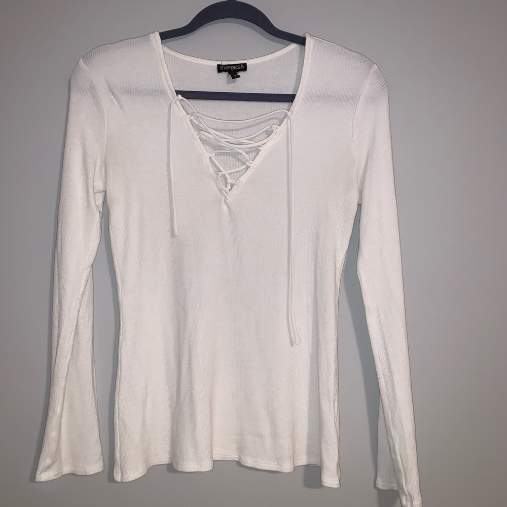 White long sleeve top
